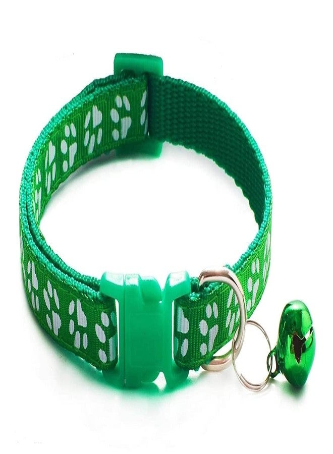 D&C PAWS Durable Nylon Paw Printed Cat Collars with Bell Soft Adjustable Collar Safe Solid and Protection Breakaway Neckband Suitable for Walking & Training Cats - Multicolor (Pack of 3) - Image 4